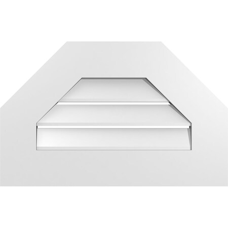 Ekena Millwork Octagonal Top Surface Mount PVC Gable Vent: Functional, w/ 3-1/2"W x 1"P Standard Frame, 22"W x 14"H GVPOT22X1401SF